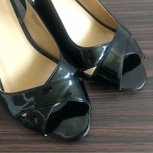 Avenue Slingback Patent Peep Toe Shoes Sz 10W